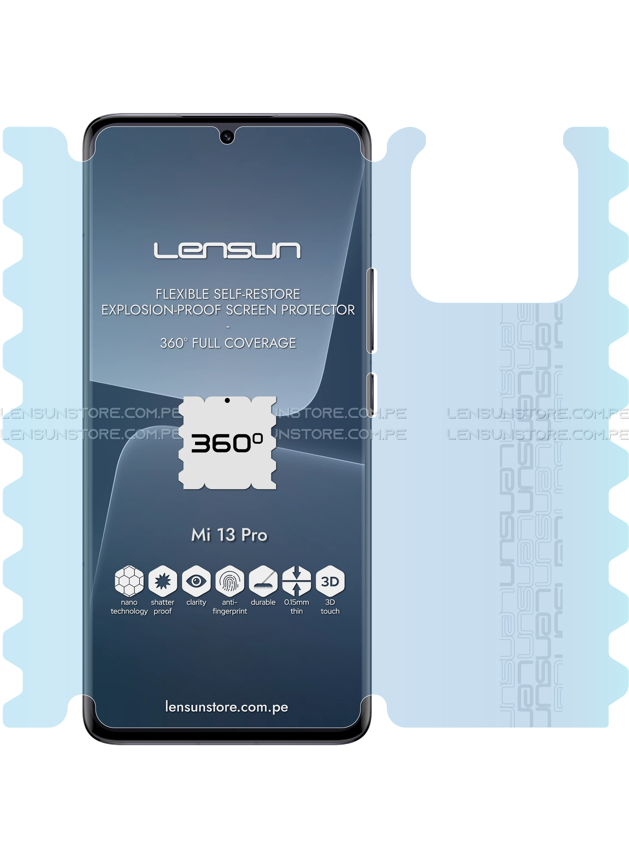 Lensun 360 Selfrestore Shield Protector de Pantalla Completa Xiaomi Re