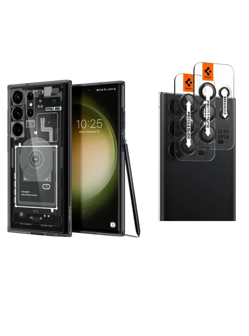 Case Ultra Hybrid Zero One + Protector de Lentes ( 2pack ) para Galaxy S23 Ultra