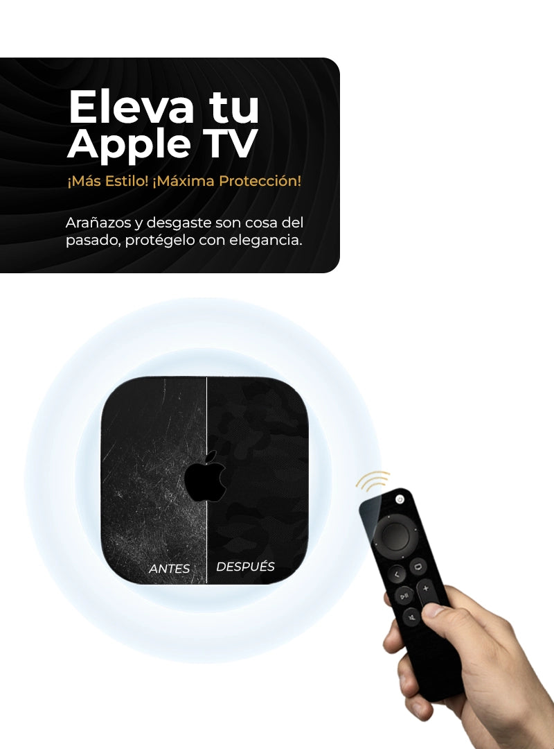 Skin Premium Camuflaje Espectro Negro Apple TV 4K - 3G + Control
