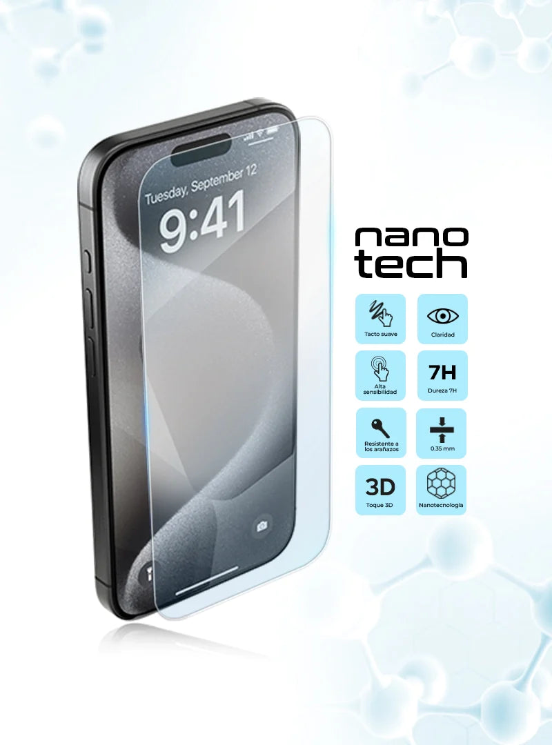 Protector de Pantalla HD Nanotech  iPhone 15 Pro
