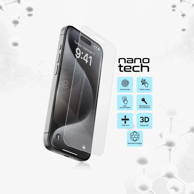 Protector de Pantalla Mate Anti Reflejo NCO NanoGlass para iPhone 15 Pro  Max
