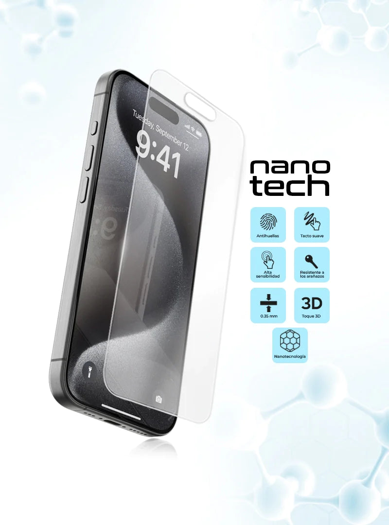 Protector de Pantalla Mate Nanotech iPhone 15 Pro