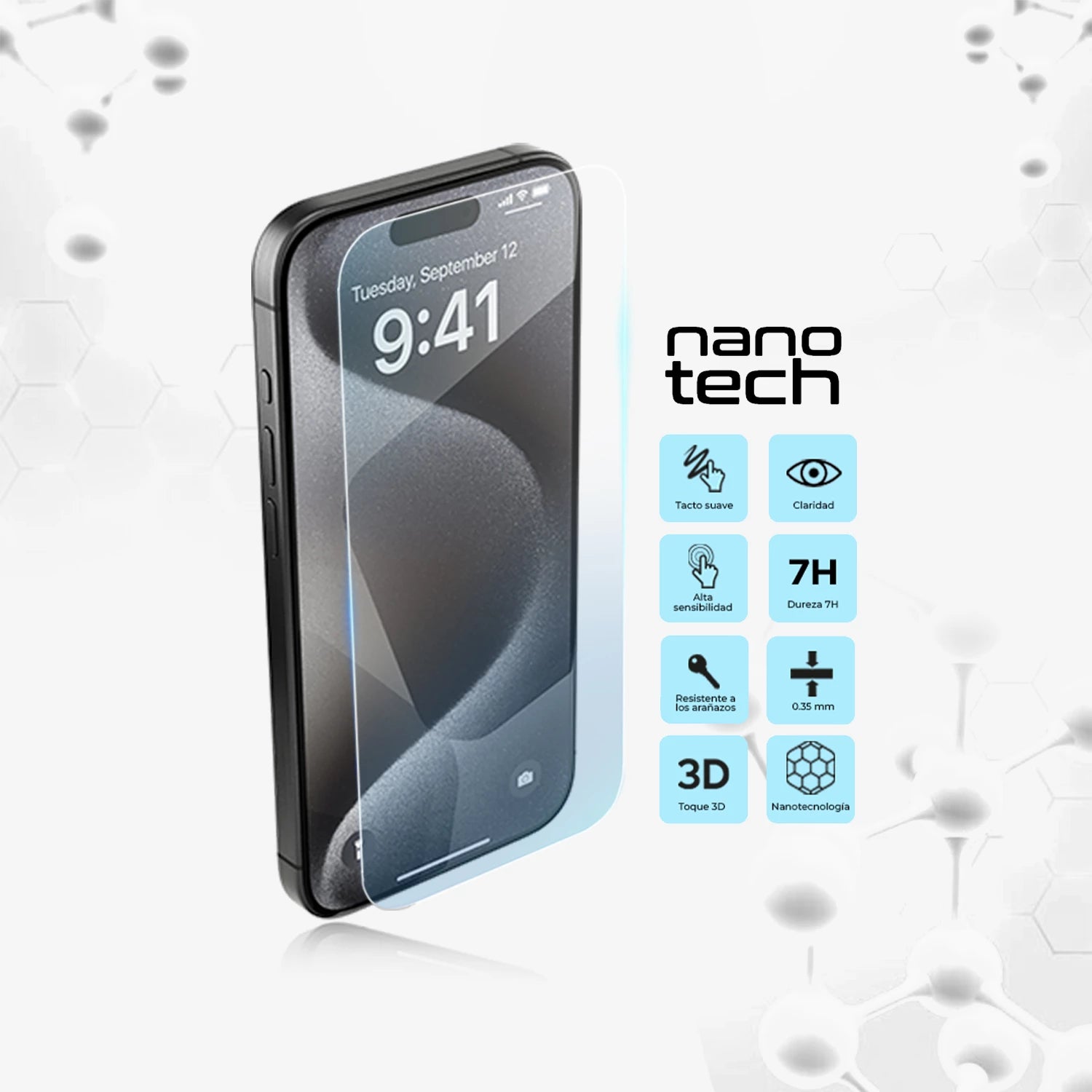 Protector de Pantalla HD Nanotech  iPhone 15