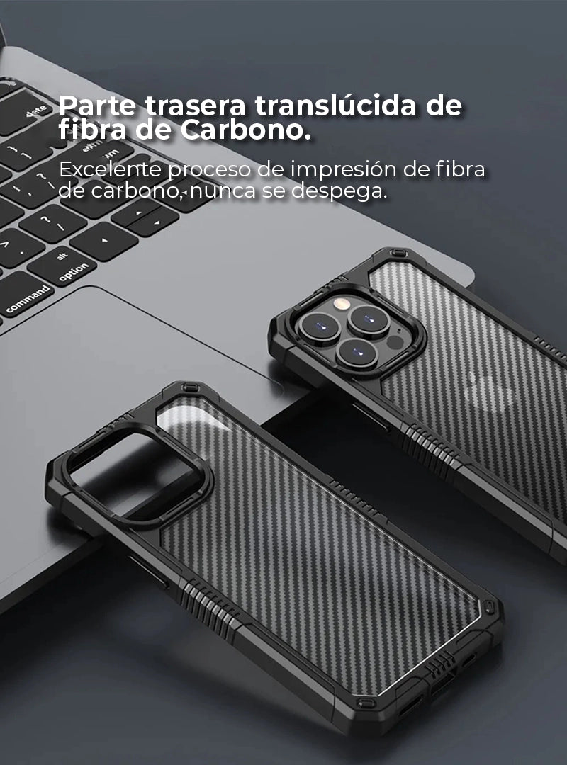 Case Antishock Carbono Transparente iPhone 14 Pro
