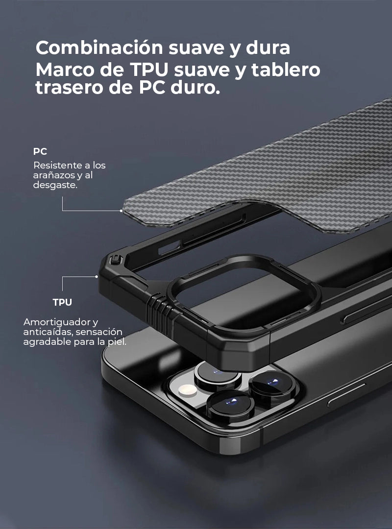 Case Antishock Carbono Transparente iPhone 14 Pro Max