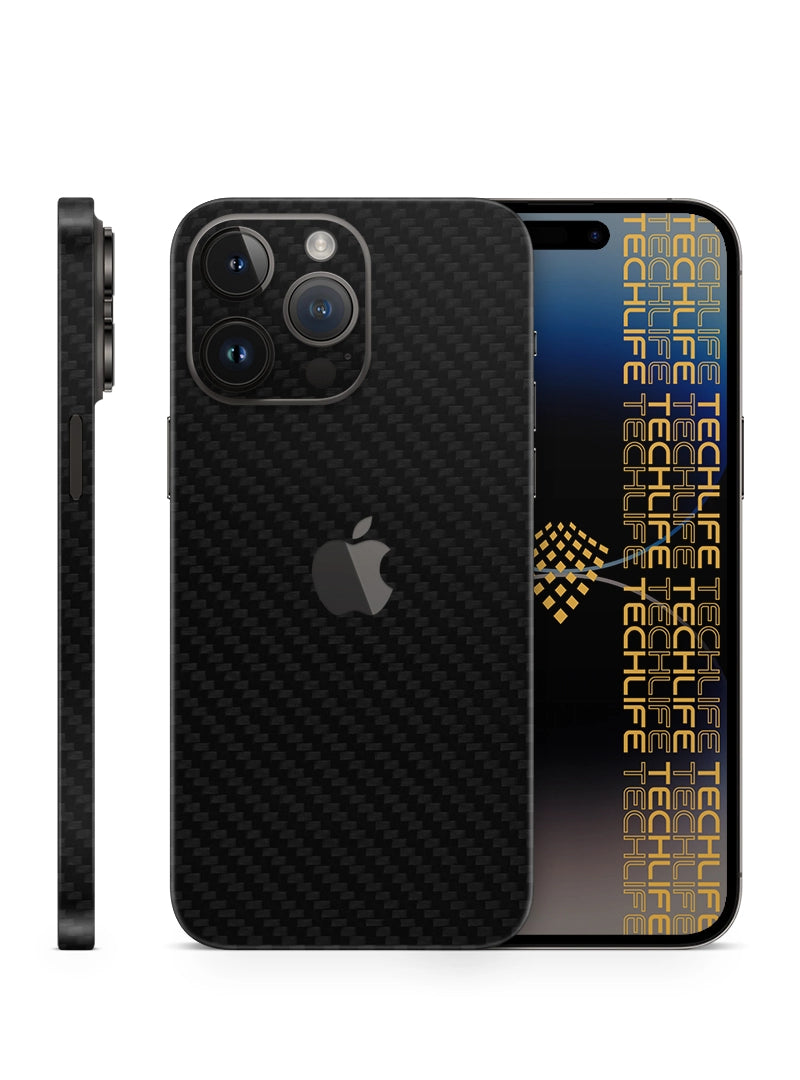 Skin Premium Fibra De Carbono Negro iPhone 14 Pro