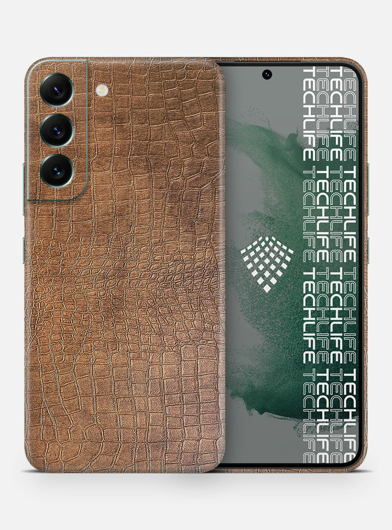 Skin Leather Reptile Brown para Galaxy S22