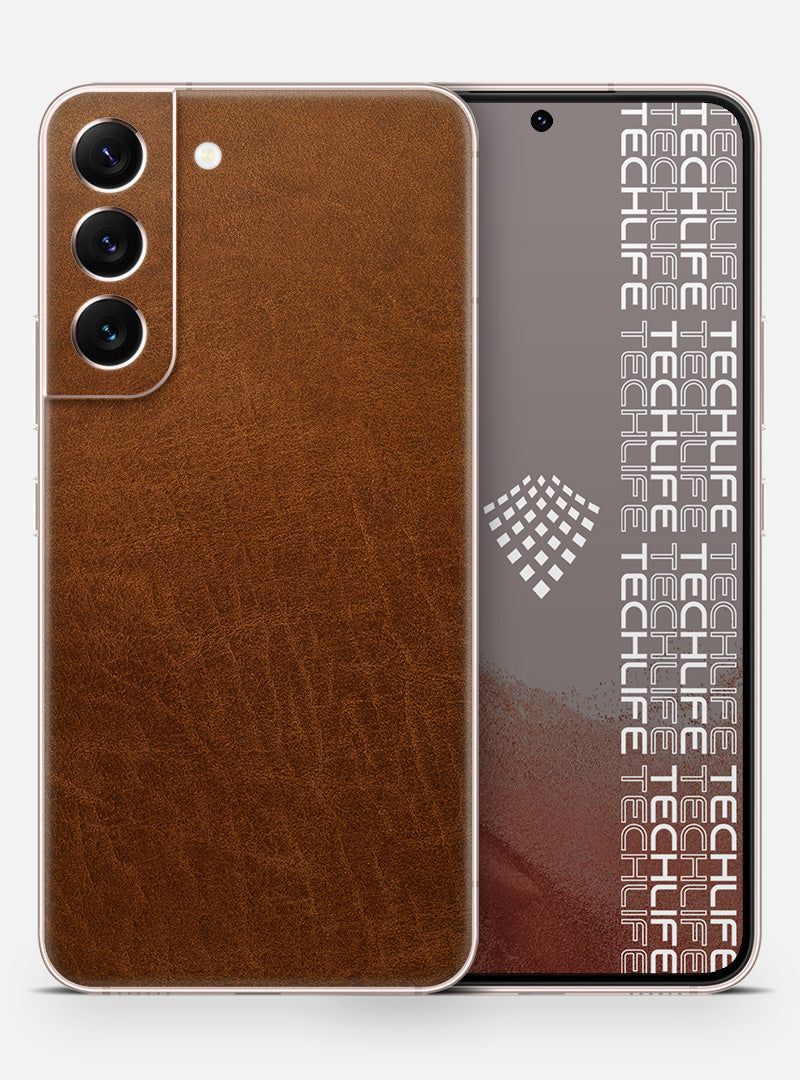 Skin Leather Classic Brown para Galaxy S22 Plus