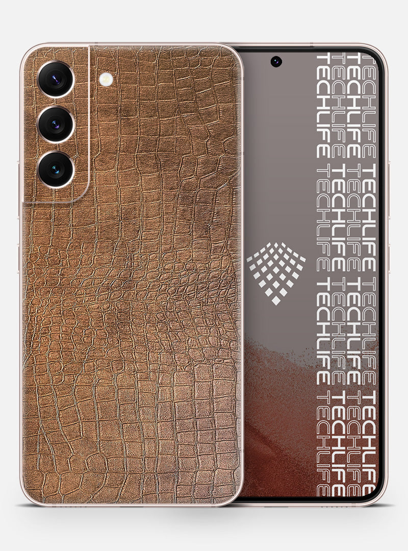Skin Leather Reptile Brown para Galaxy S22 Plus