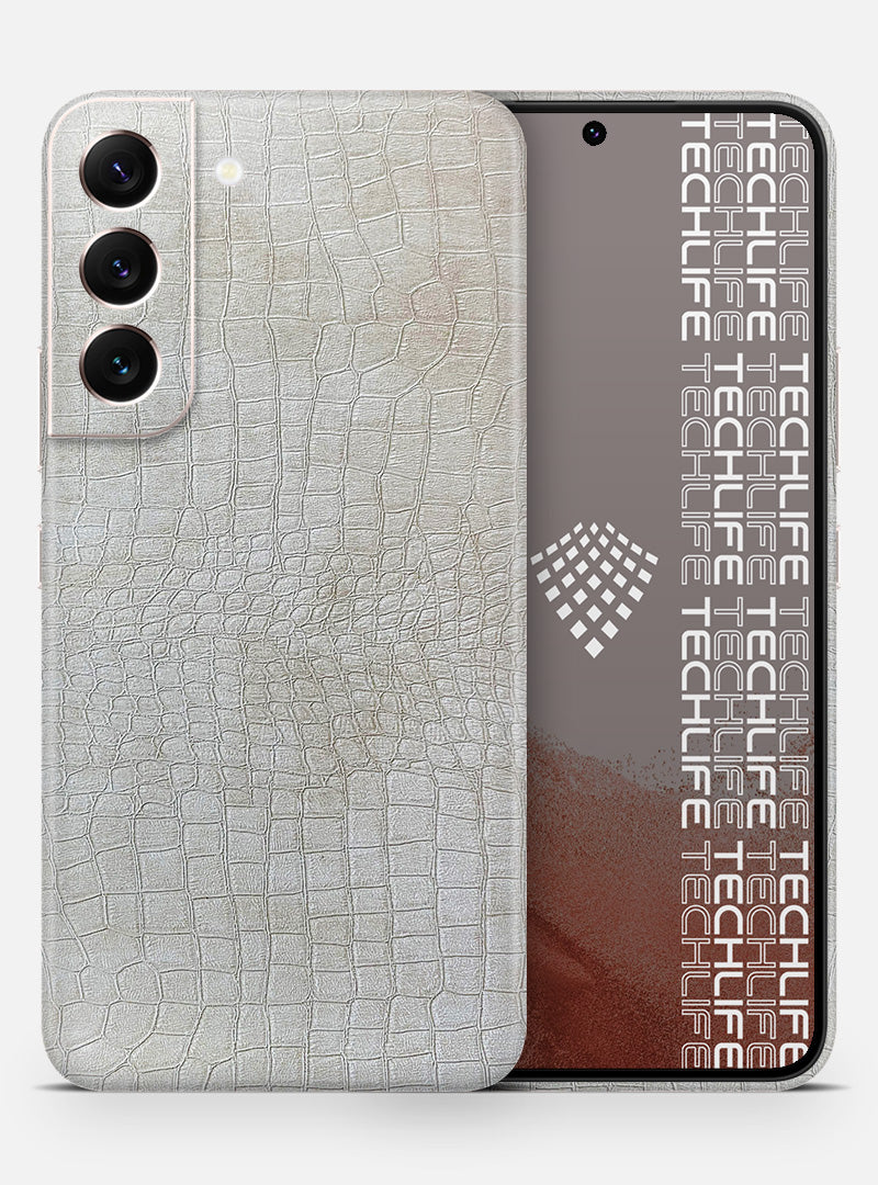 Skin Leather Reptile White para Galaxy S22 Plus