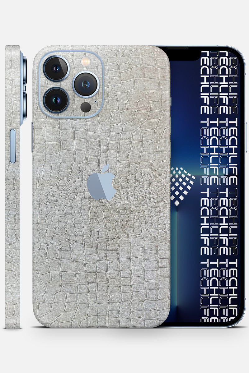 Skin Leather Reptile White para iPhone 13 Pro Max